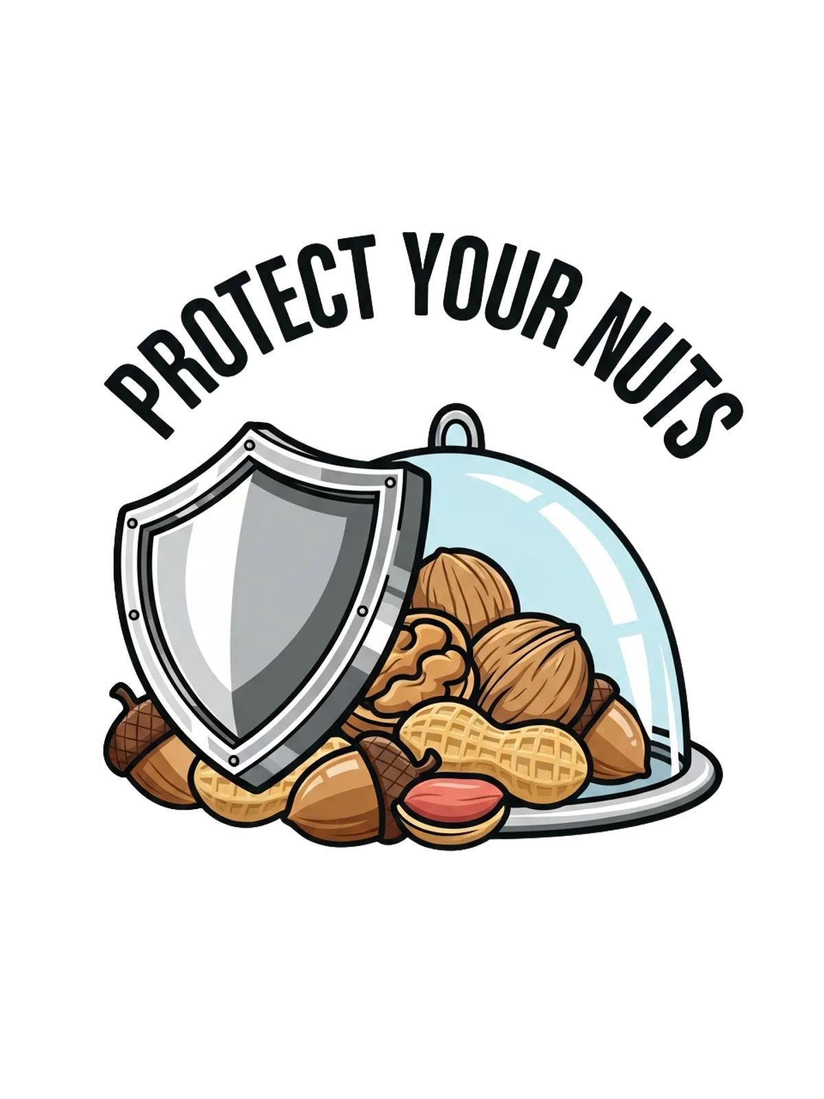 Protect Your Nuts Funny Meme T-Shirt Graphic Print Artwork Detail