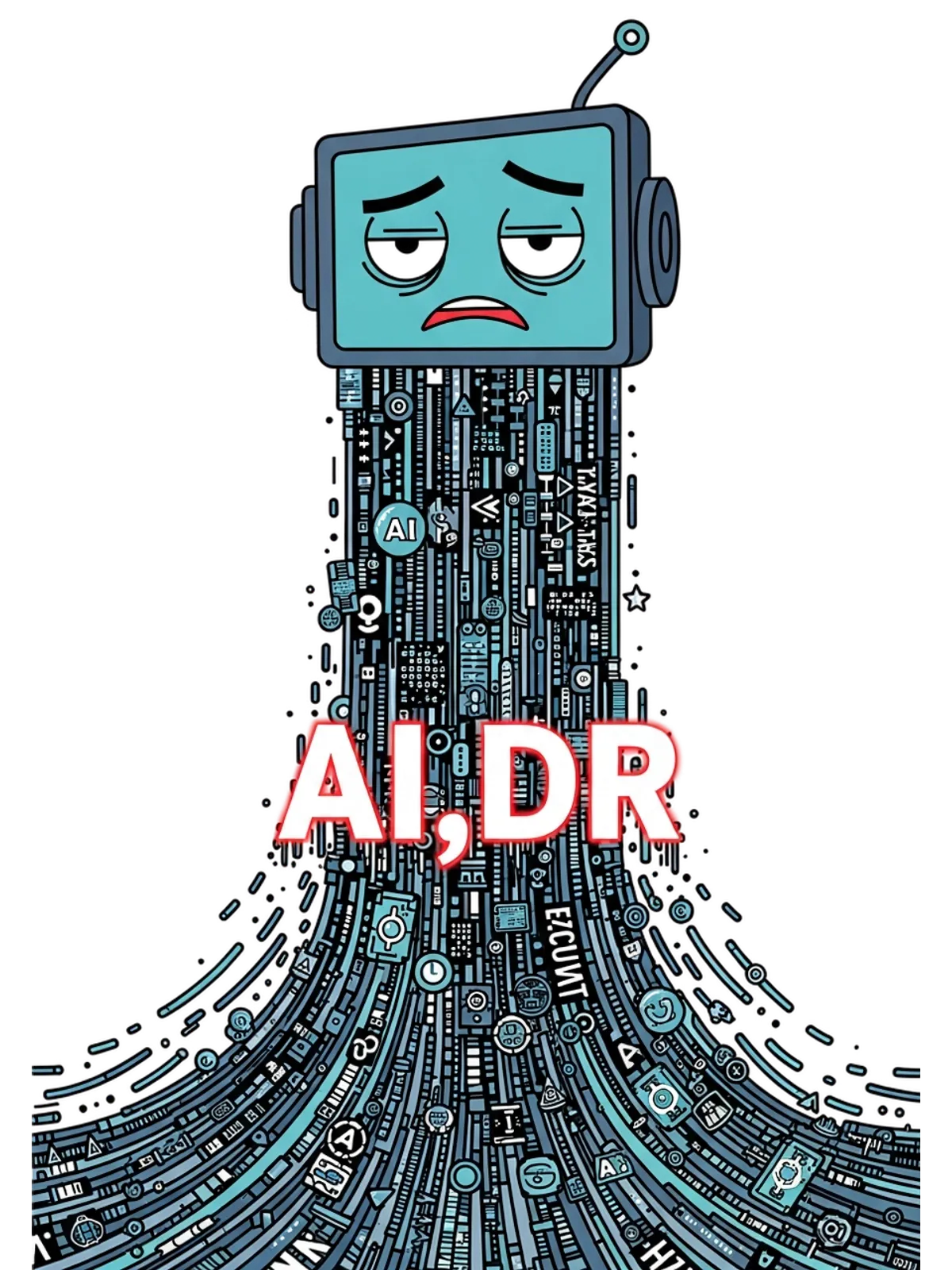 AI;DR Meme T-Shirt - Too Slop; Didn't Read Graphic Print Artwork Detail