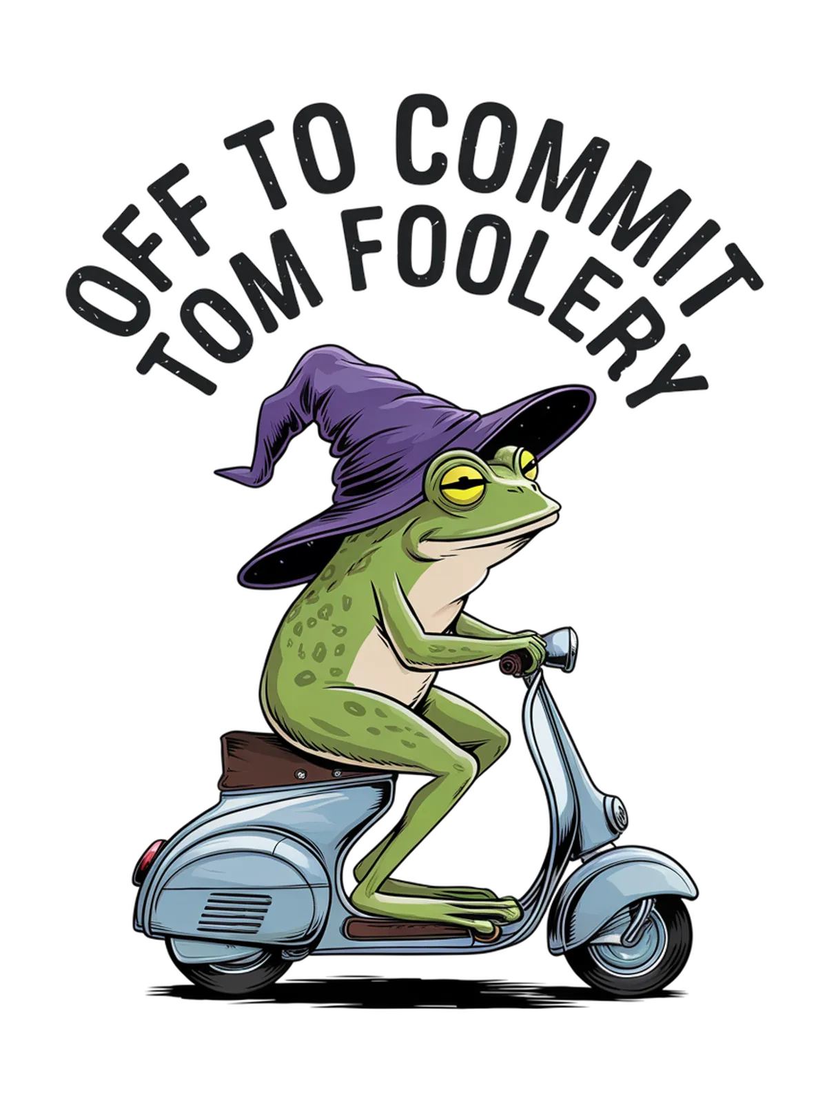 Off to Commit Tomfoolery Graphic T-Shirt Graphic Print Artwork Detail