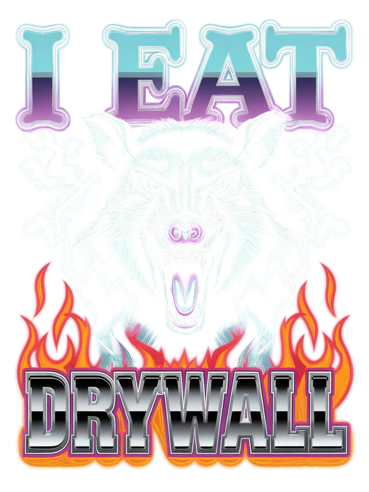 I Eat Drywall Possum Graphic T-Shirt Graphic Print Artwork Detail