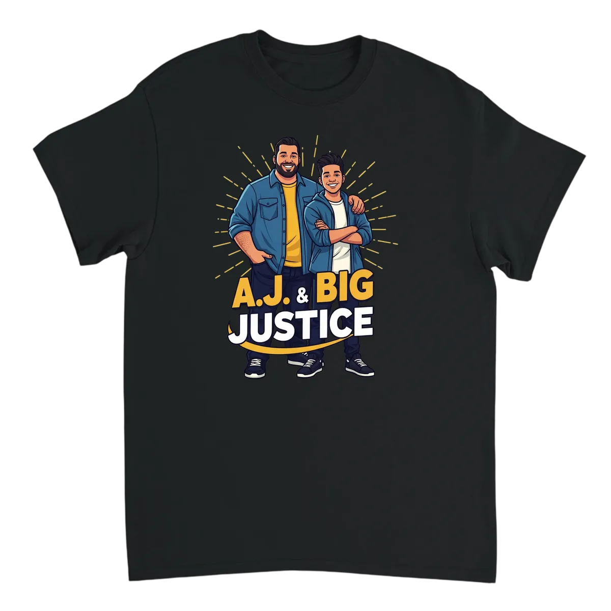 A.J. & Big Justice: Costco Guys Meme Tee T-Shirts - Black