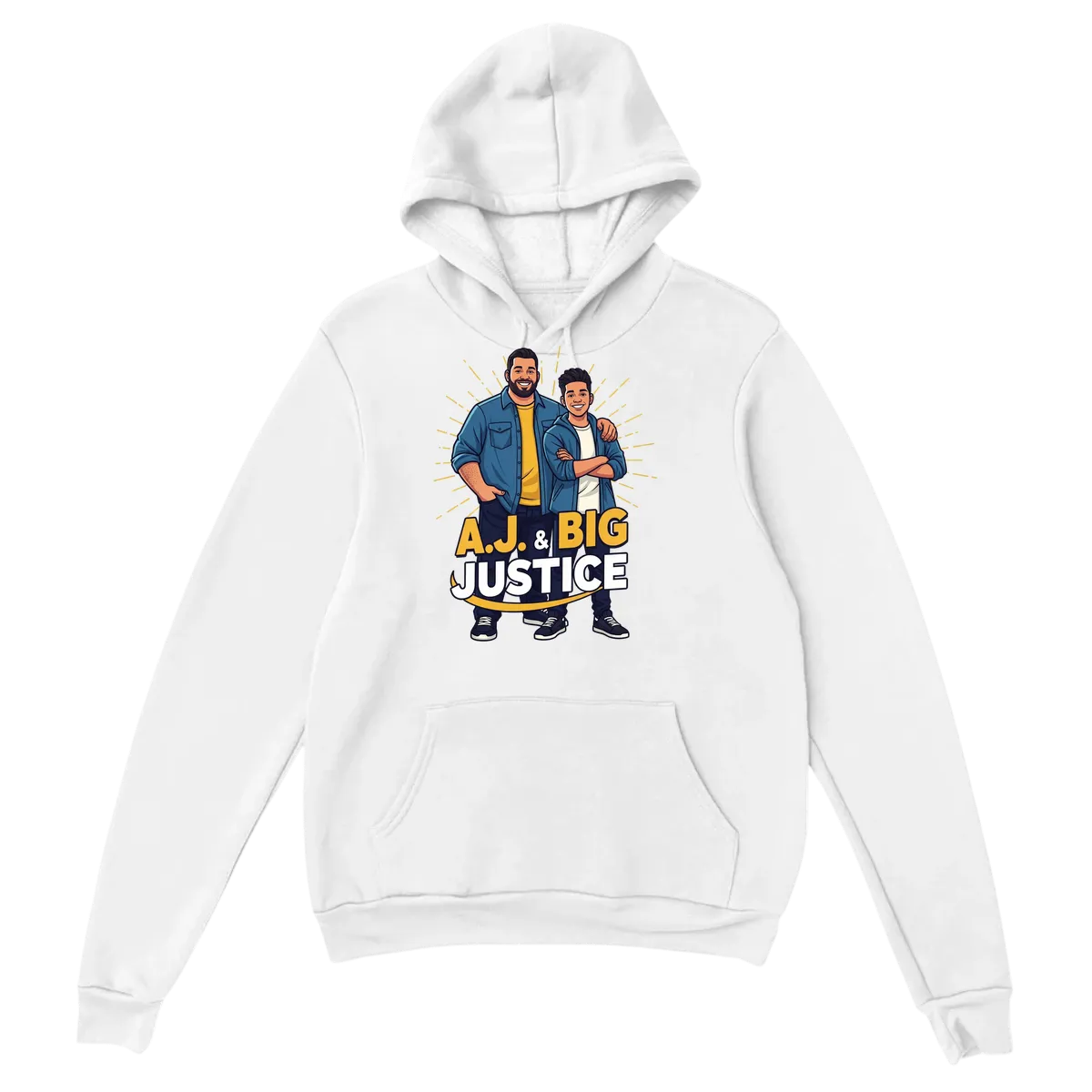 A.J. & Big Justice: Viral Legends Hoodie Hoodies - White