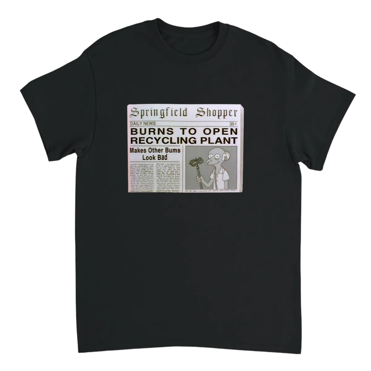 Animated Sitcom News Tee Black T-Shirts Photo 2