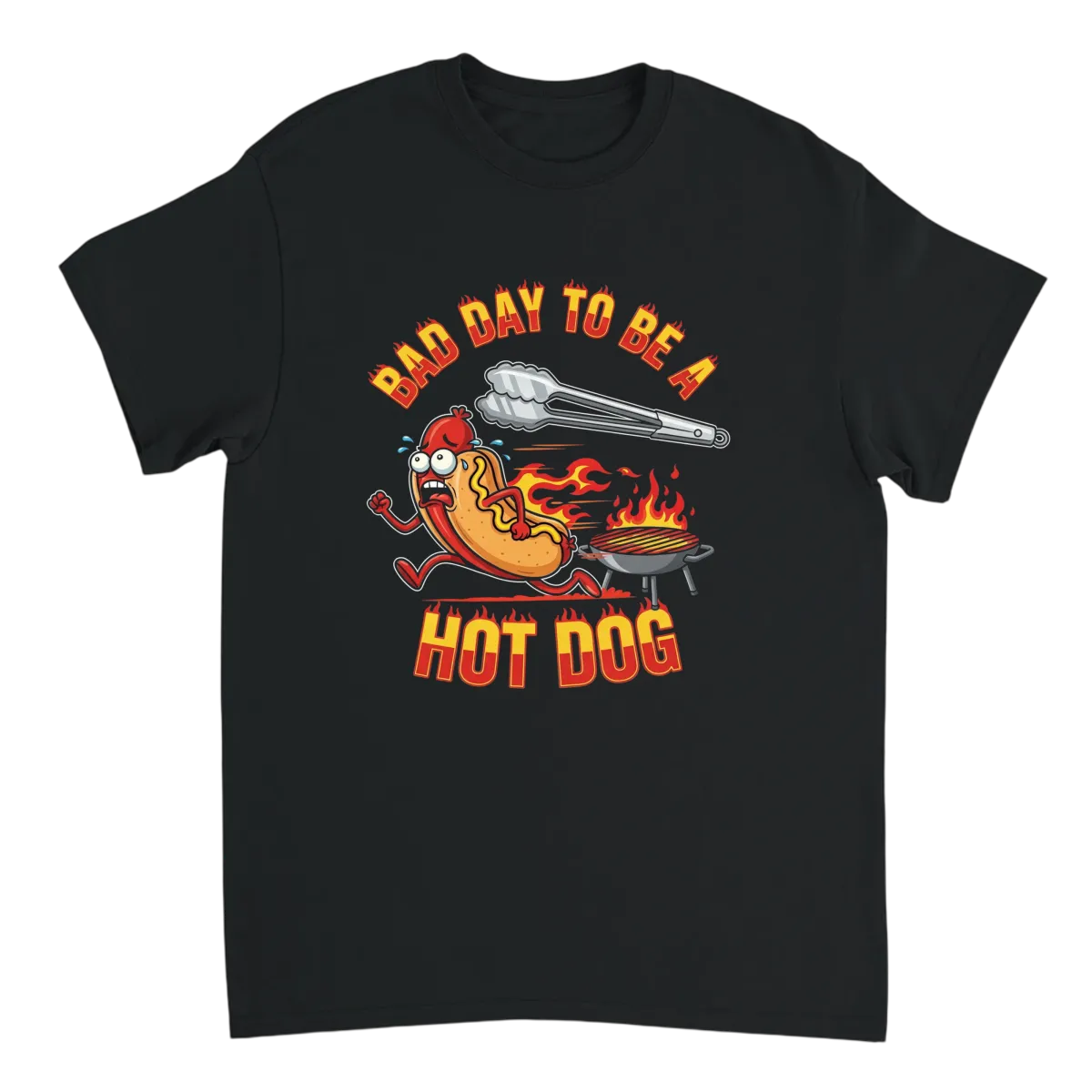 Bad Day To Be A Hot Dog Graphic Tee White T-Shirts Photo 3