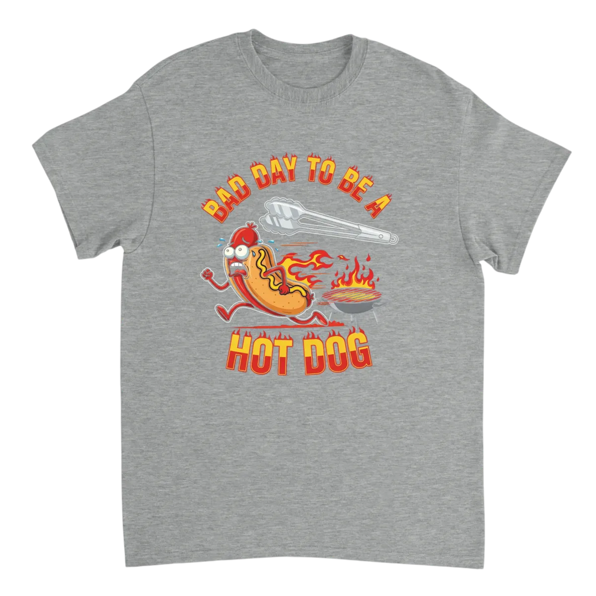Bad Day To Be A Hot Dog Graphic Tee White T-Shirts Photo 4