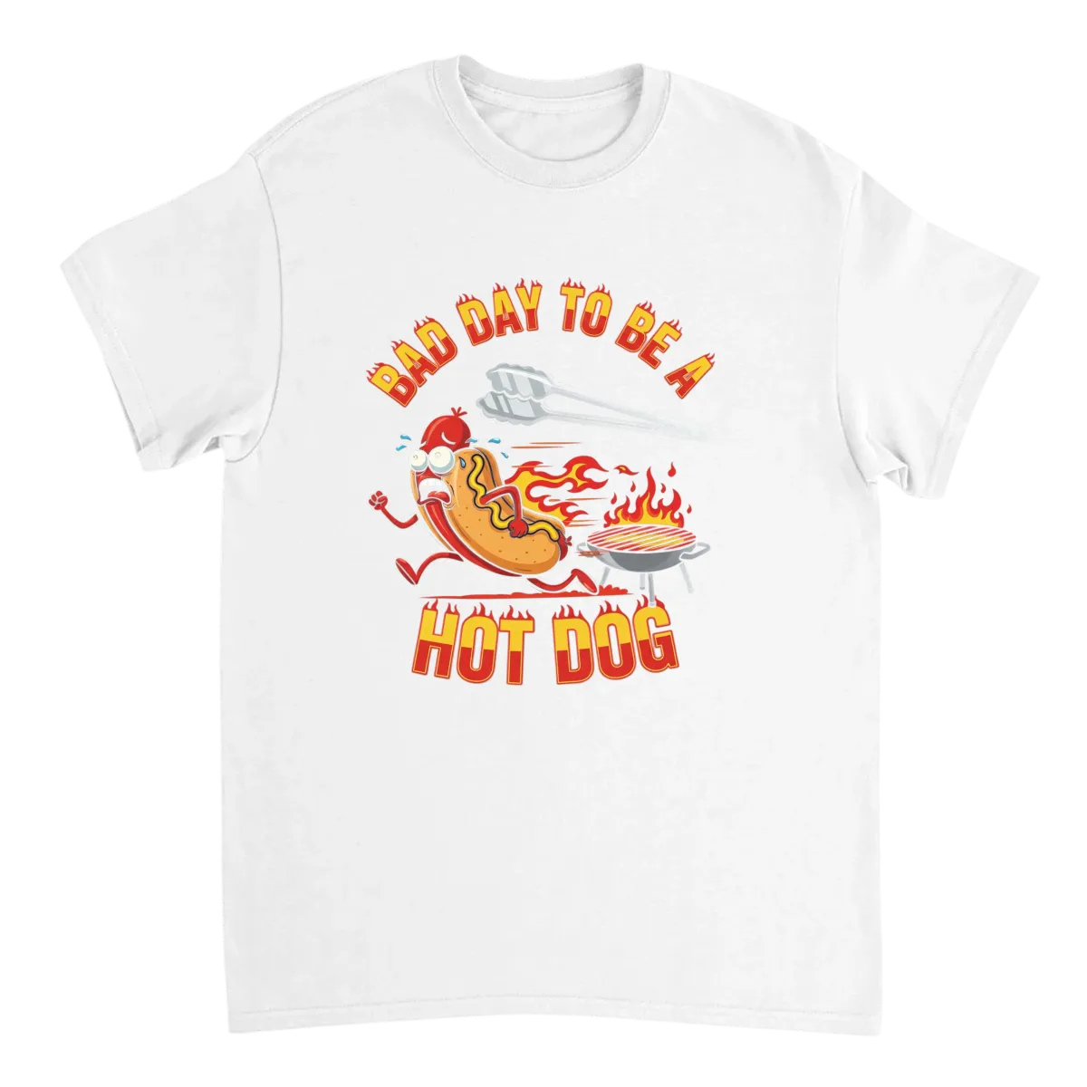 Bad Day To Be A Hot Dog Graphic Tee White T-Shirts Photo 2