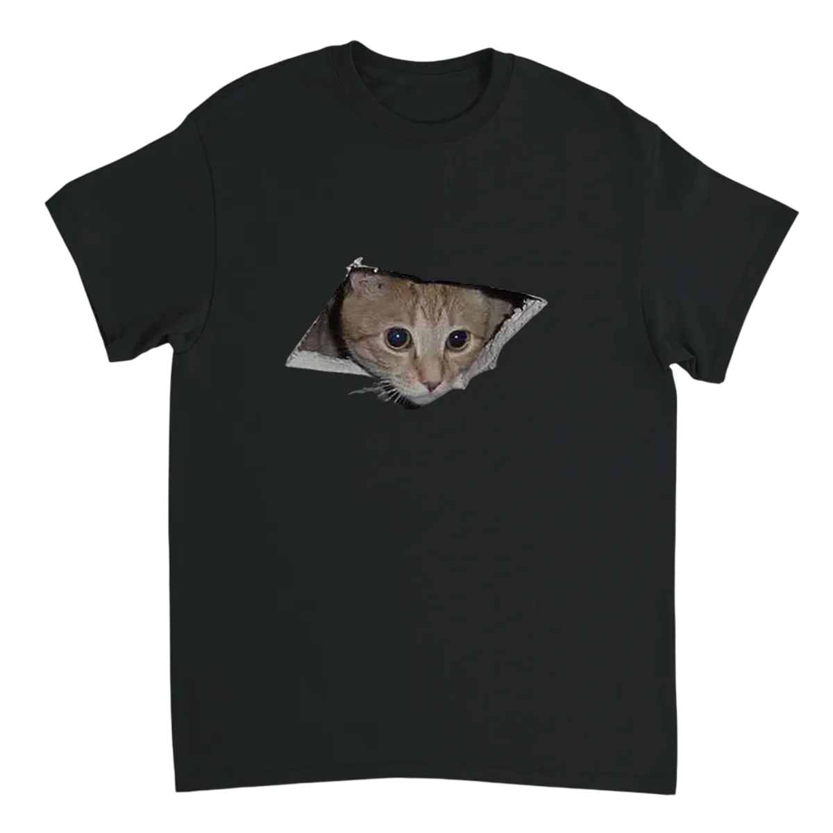 Behold! Ceiling Cat Meme T-Shirt Black T-Shirts Photo 2