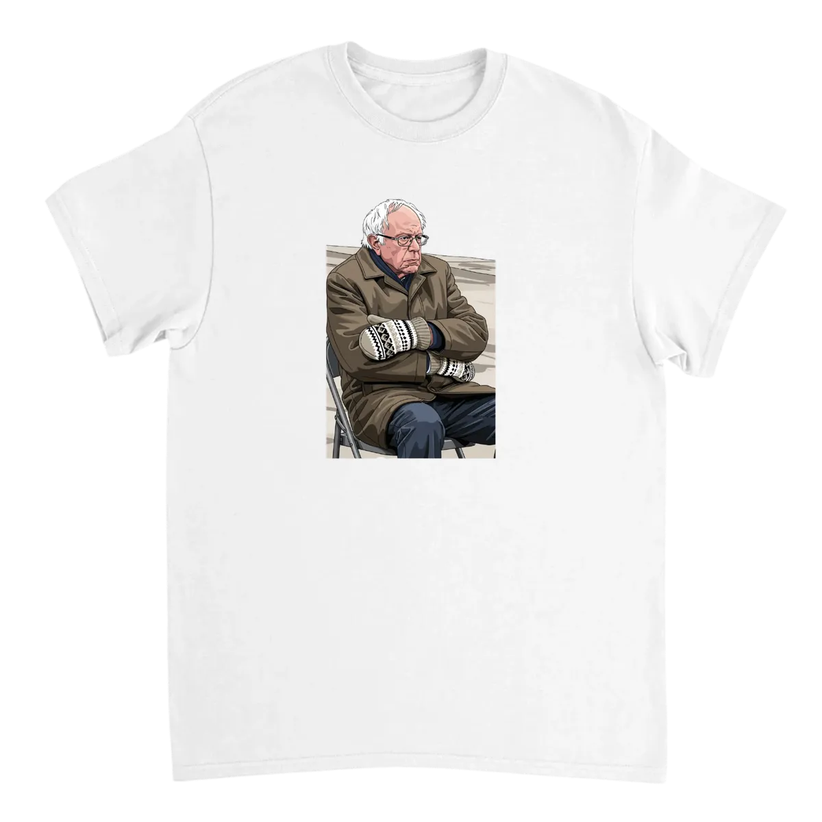 Bernie's Inauguration Mitten Mood Tee White T-Shirts Photo 2