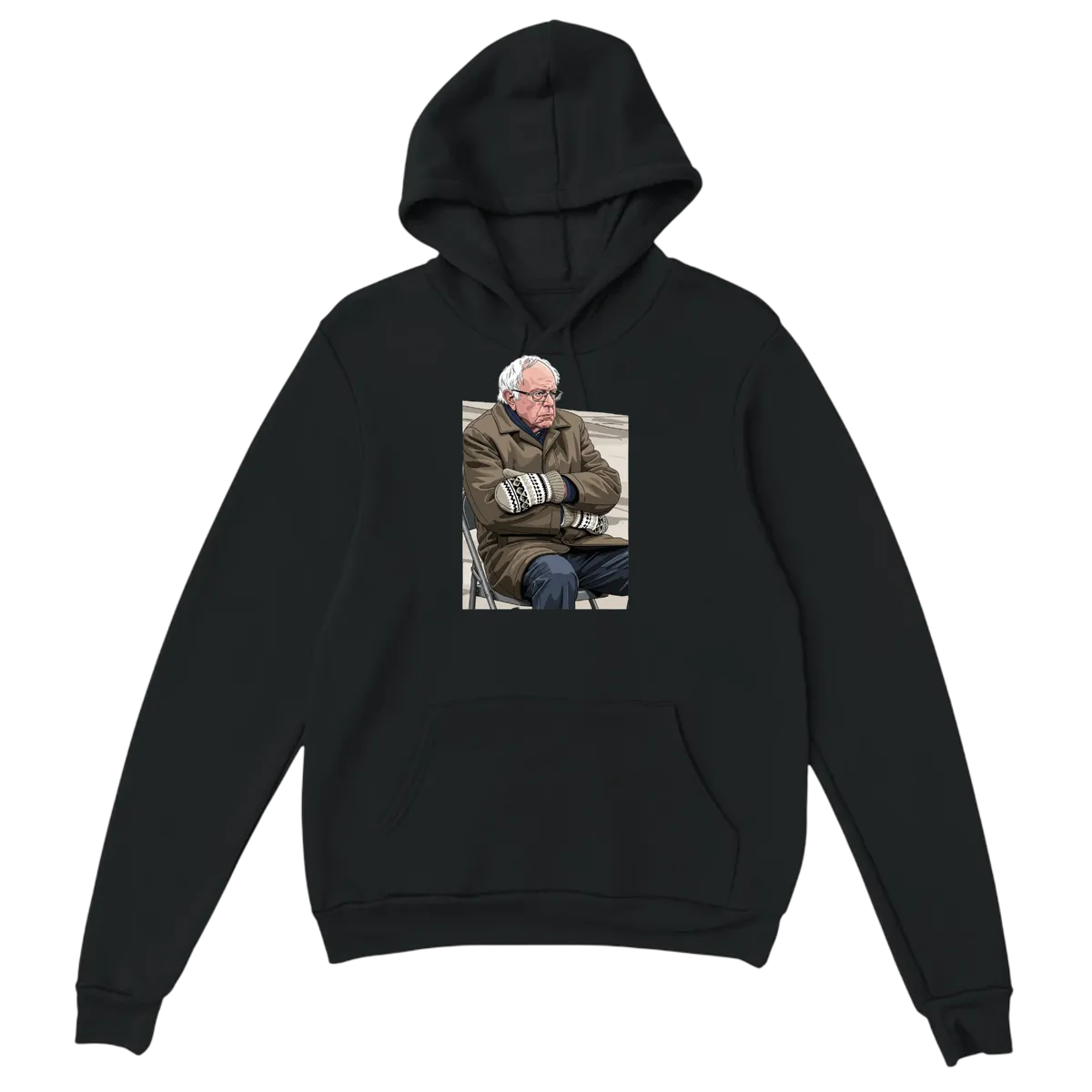Bernie's Mitten Mood: Ready for Business Hoodie White Hoodies Photo 3