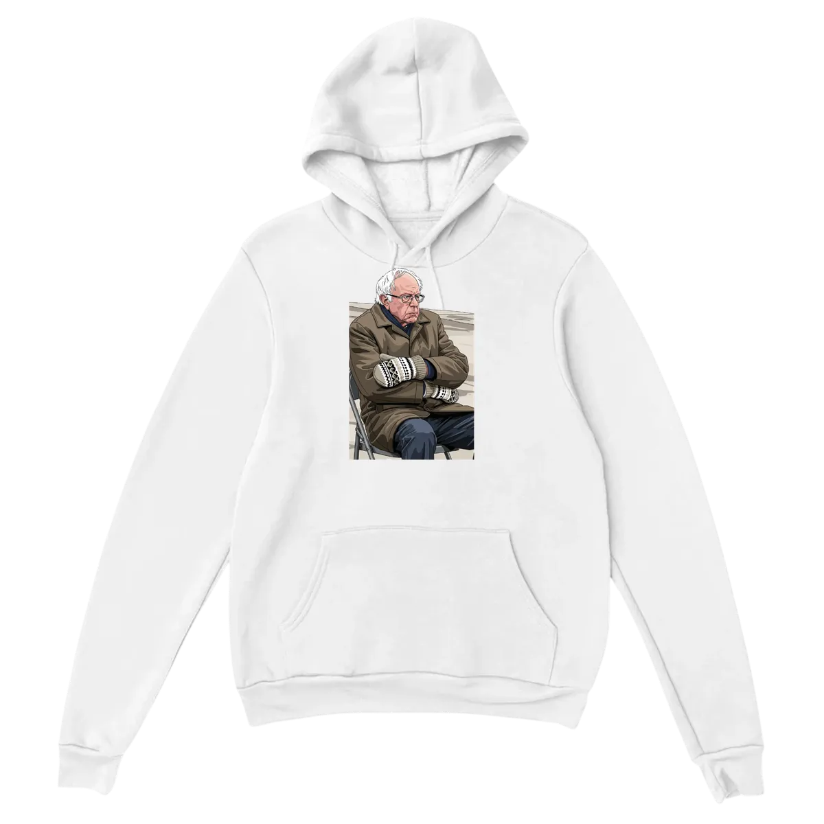 Bernie's Mitten Mood: Ready for Business Hoodie White Hoodies Photo 2