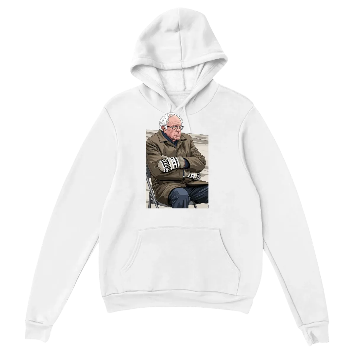 Bernie's Mitten Mood: Ready for Business Hoodie White Hoodies Photo 2