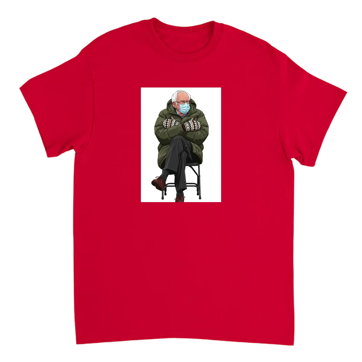 Bernie Sanders Mittens Black T-Shirts Photo 3