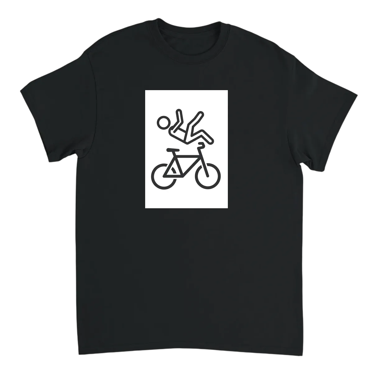 Bike Fall (Stick Figure) White T-Shirts Photo 3