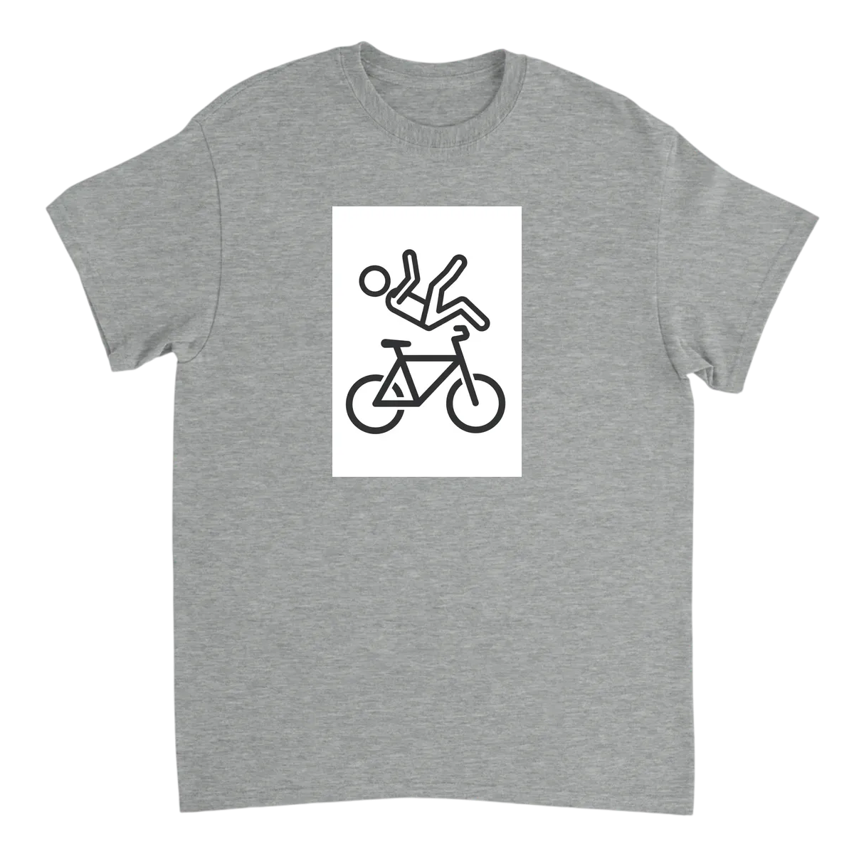 Bike Fall (Stick Figure) White T-Shirts Photo 4