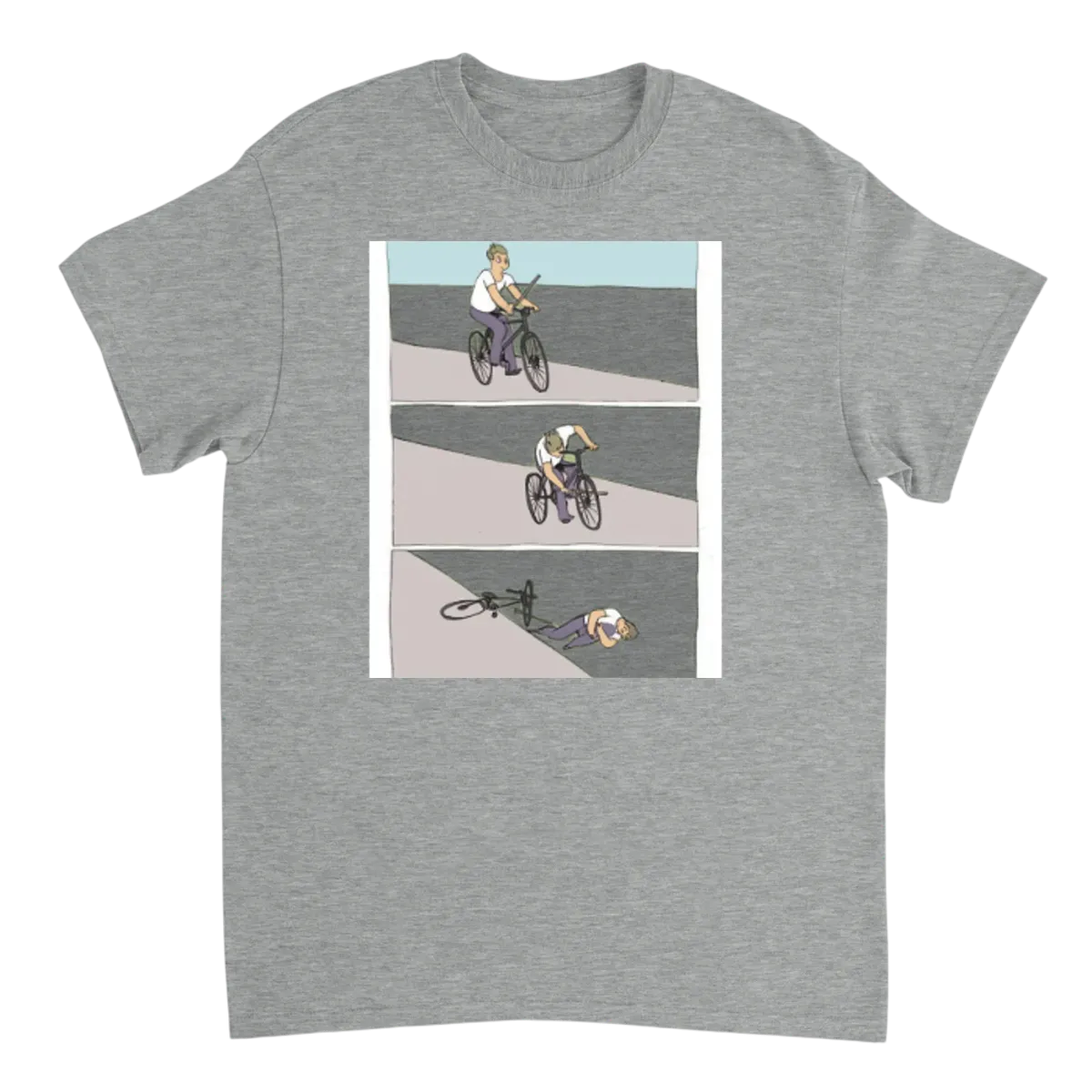 Bike Fall (Stick Figure) White T-Shirts Photo 4