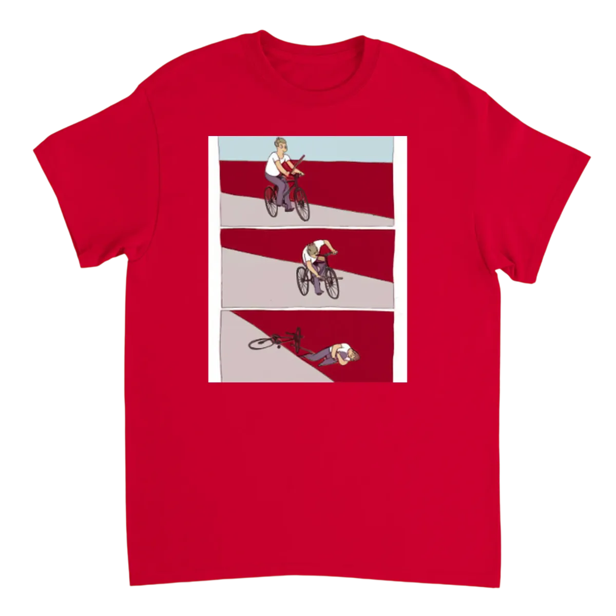 Bike Fall (Stick Figure) - White T-Shirts (ZeitZwag Streetwear)