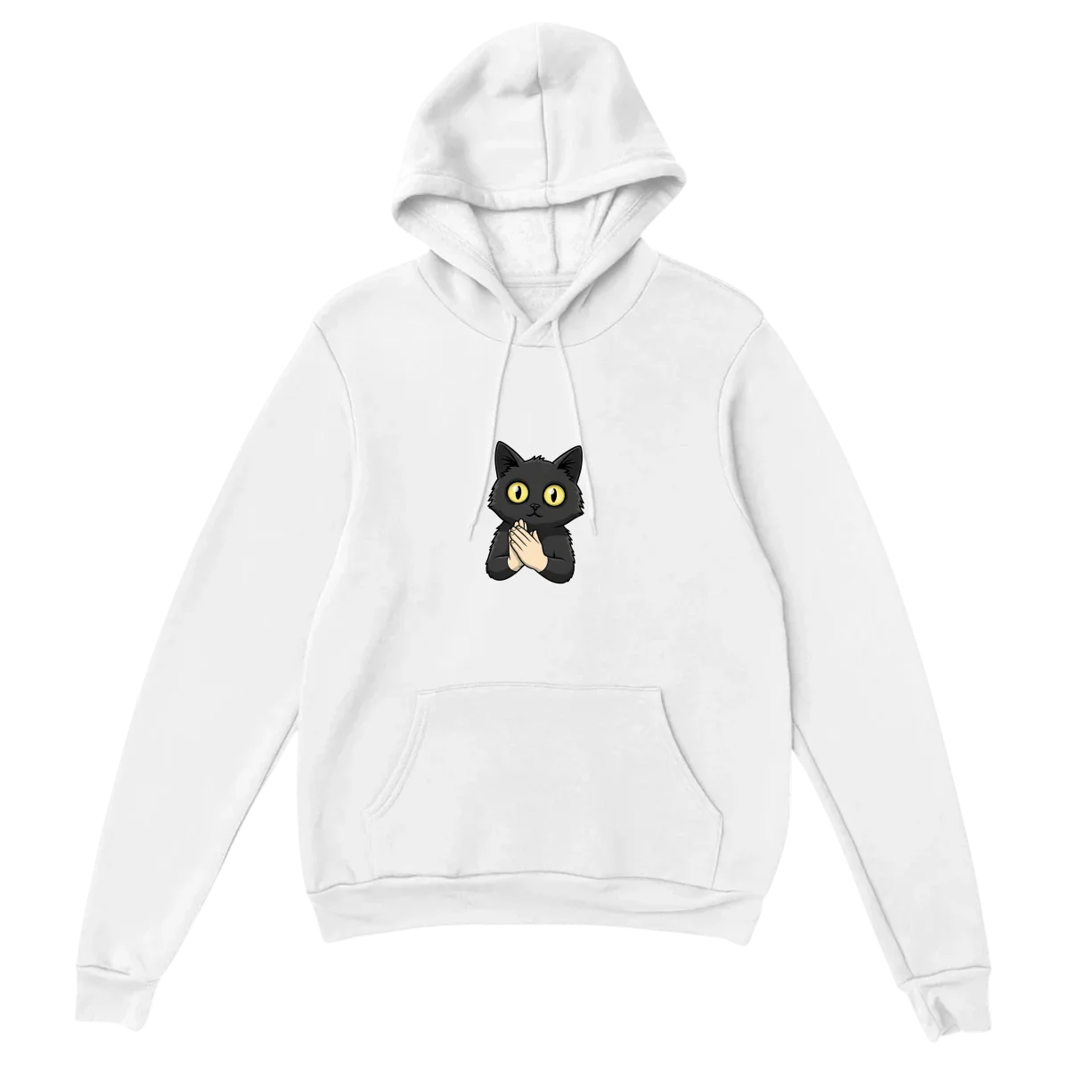 Black Cat Clapping Meme Hoodie - White Hoodies (ZeitZwag Streetwear)