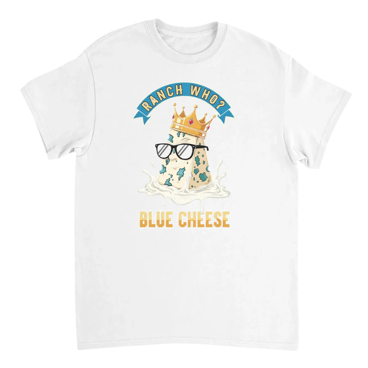 Blue Cheese Drip Graphic Tee White T-Shirts Photo 2