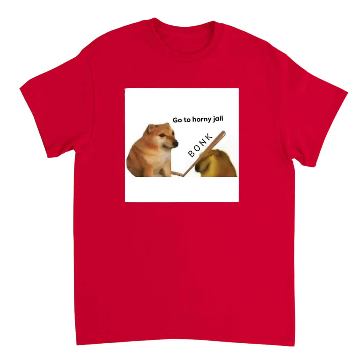 Bonk! Go To Horny Jail Meme T-Shirt Black T-Shirts Photo 4
