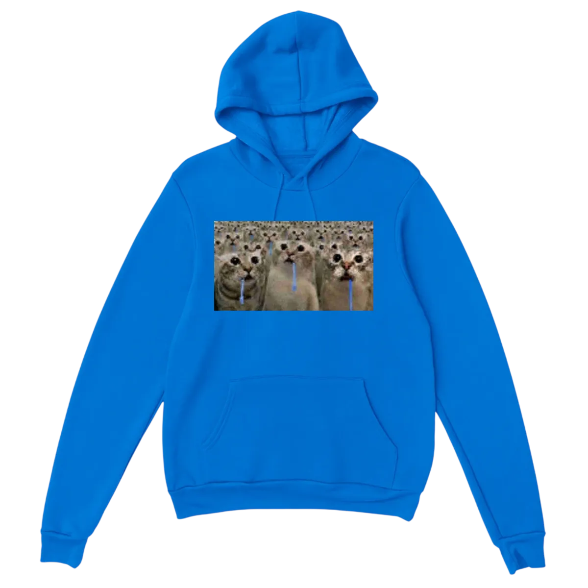 Brain AFK Drooling Cat Hoodie Royal Hoodies Photo 2