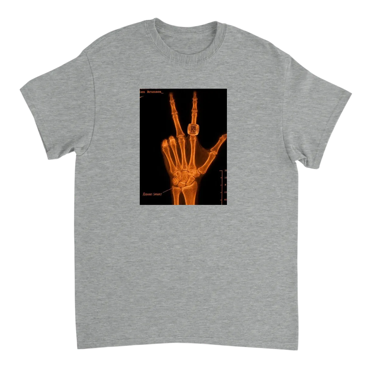 Brunson's "Healthy" Hand X-Ray Meme Tee T-Shirts - Grey