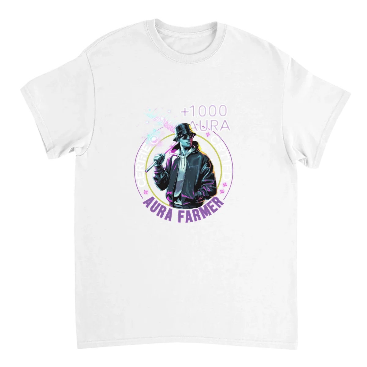 Certified Aura Farmer Graphic Tee - White T-Shirts (ZeitZwag Streetwear)