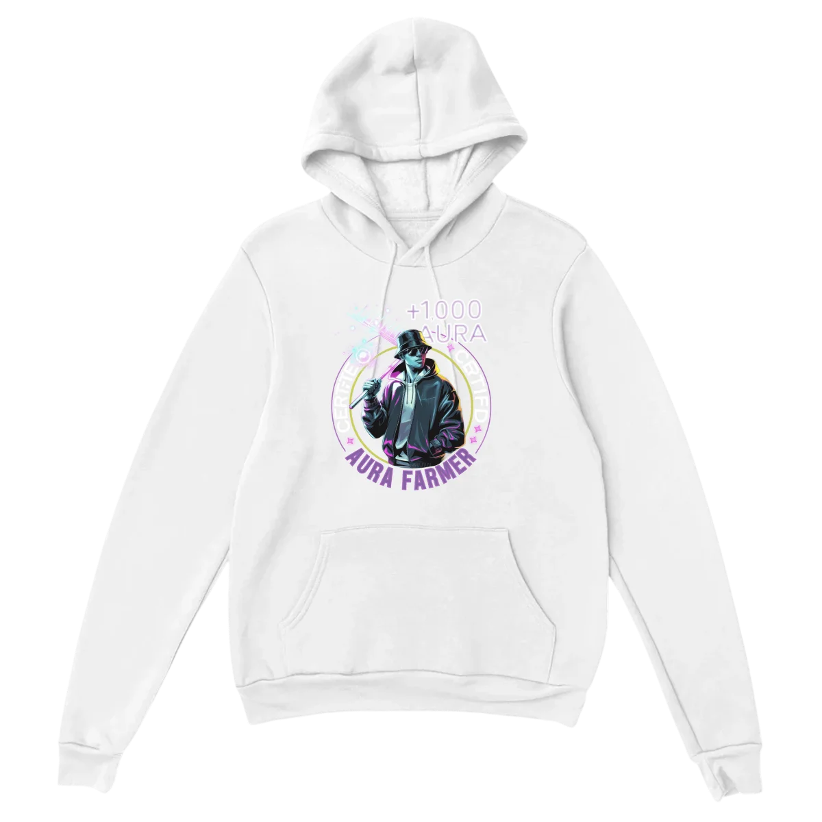 Certified Aura Farmer Meme Hoodie - White Hoodies (ZeitZwag Streetwear)