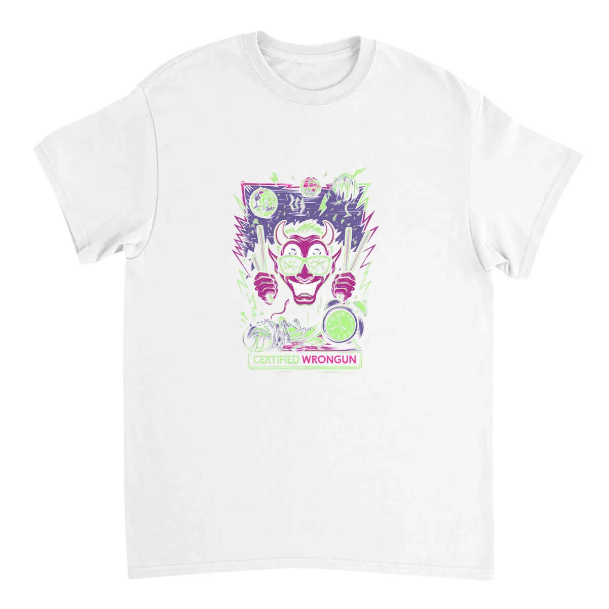 Certified Wrongun Clubbing T-Shirt - White T-Shirts (ZeitZwag Streetwear)