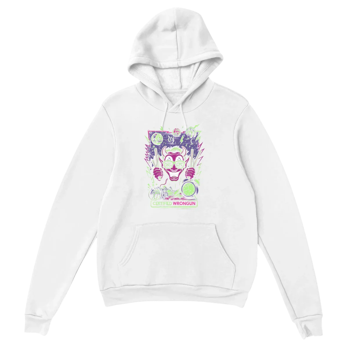Certified Wrongun Oversized Hoodie - White Hoodies (ZeitZwag Streetwear)