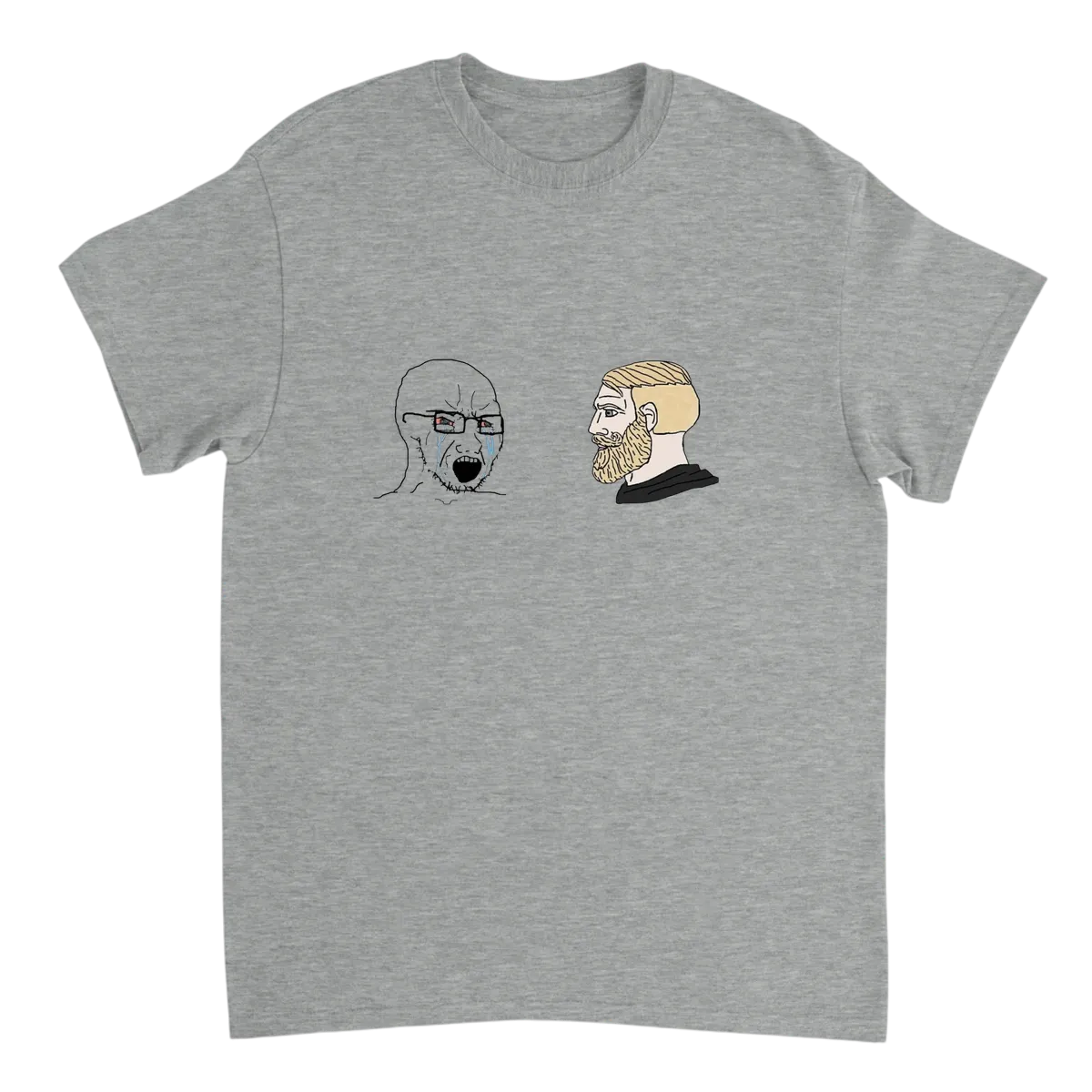 Chad vs Virgin T-Shirt White T-Shirts Photo 4