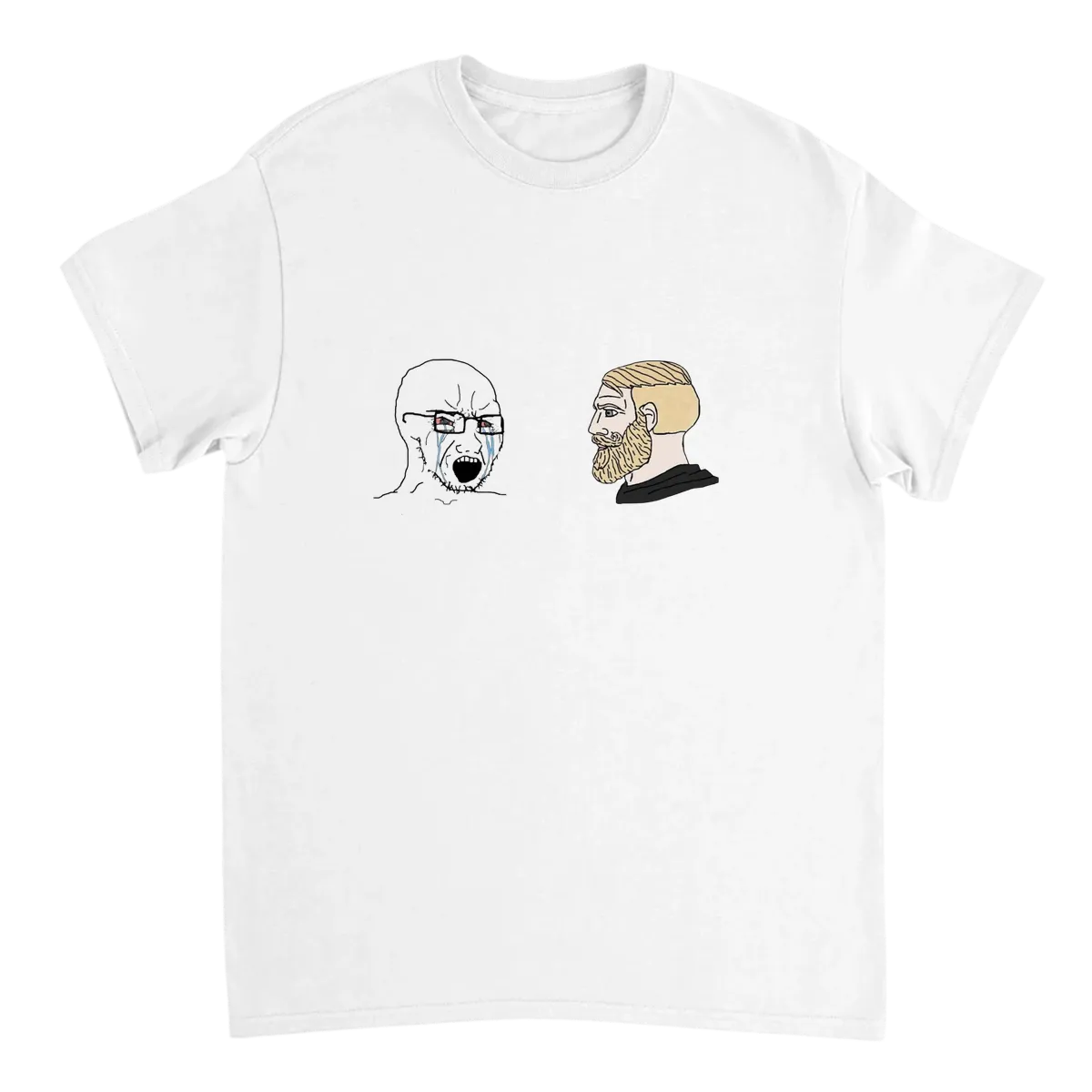 Chad vs Virgin T-Shirt White T-Shirts Photo 2