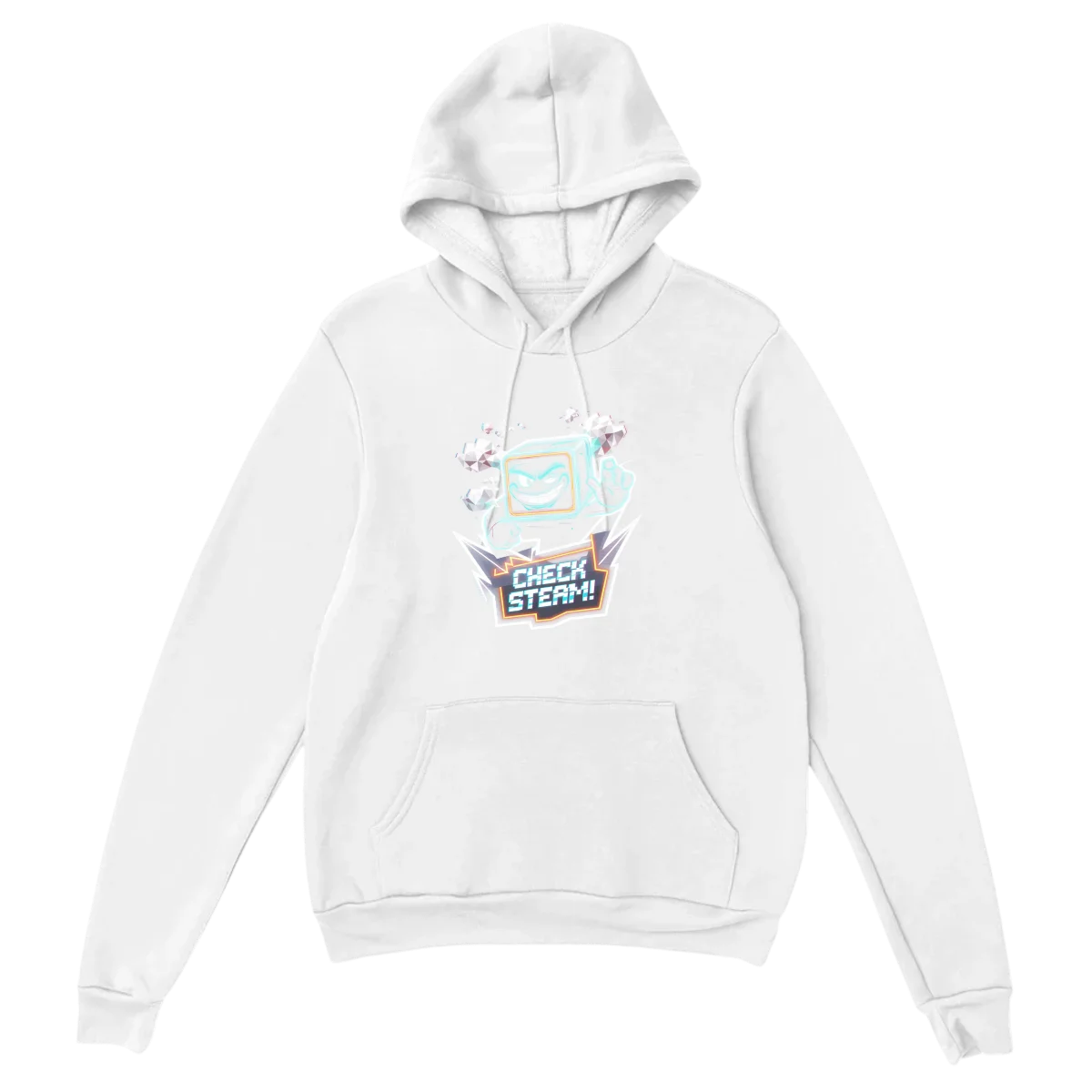 Check Steam Funny Gaming Hoodie - White Hoodies (ZeitZwag Streetwear)