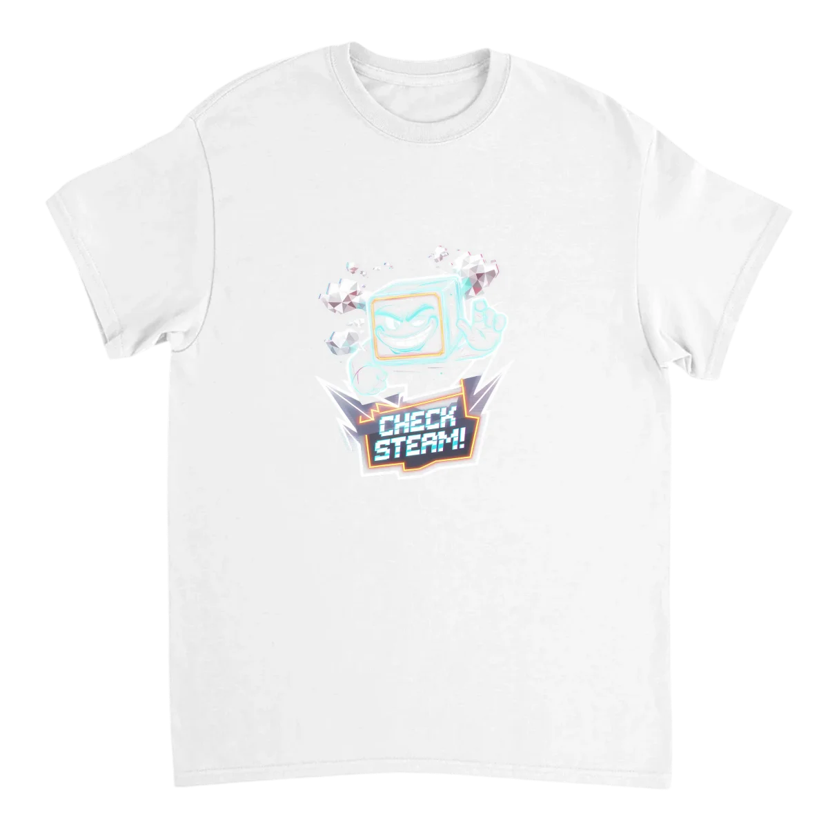 "Check Steam" Funny Gaming T-Shirt - White T-Shirts (ZeitZwag Streetwear)