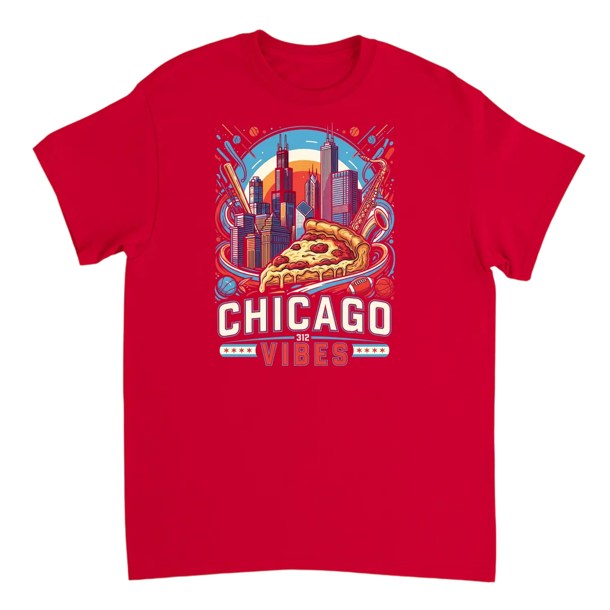 Chicago Vibes T-Shirt - Chi-Town Legend White T-Shirts Photo 5