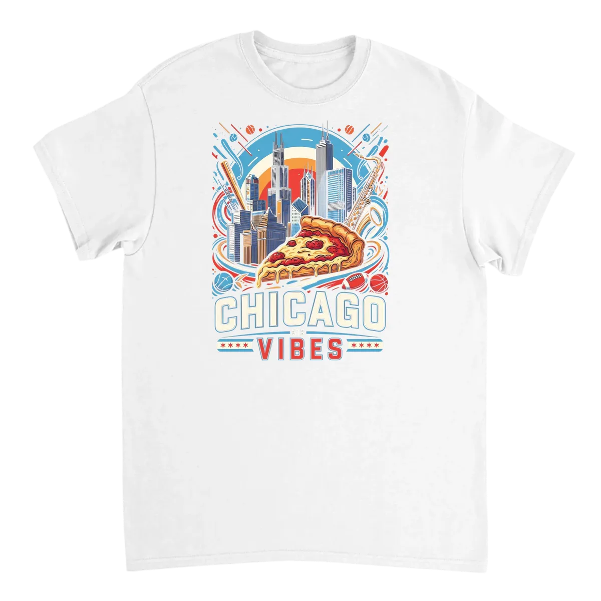 Chicago Vibes T-Shirt - Chi-Town Legend White T-Shirts Photo 2