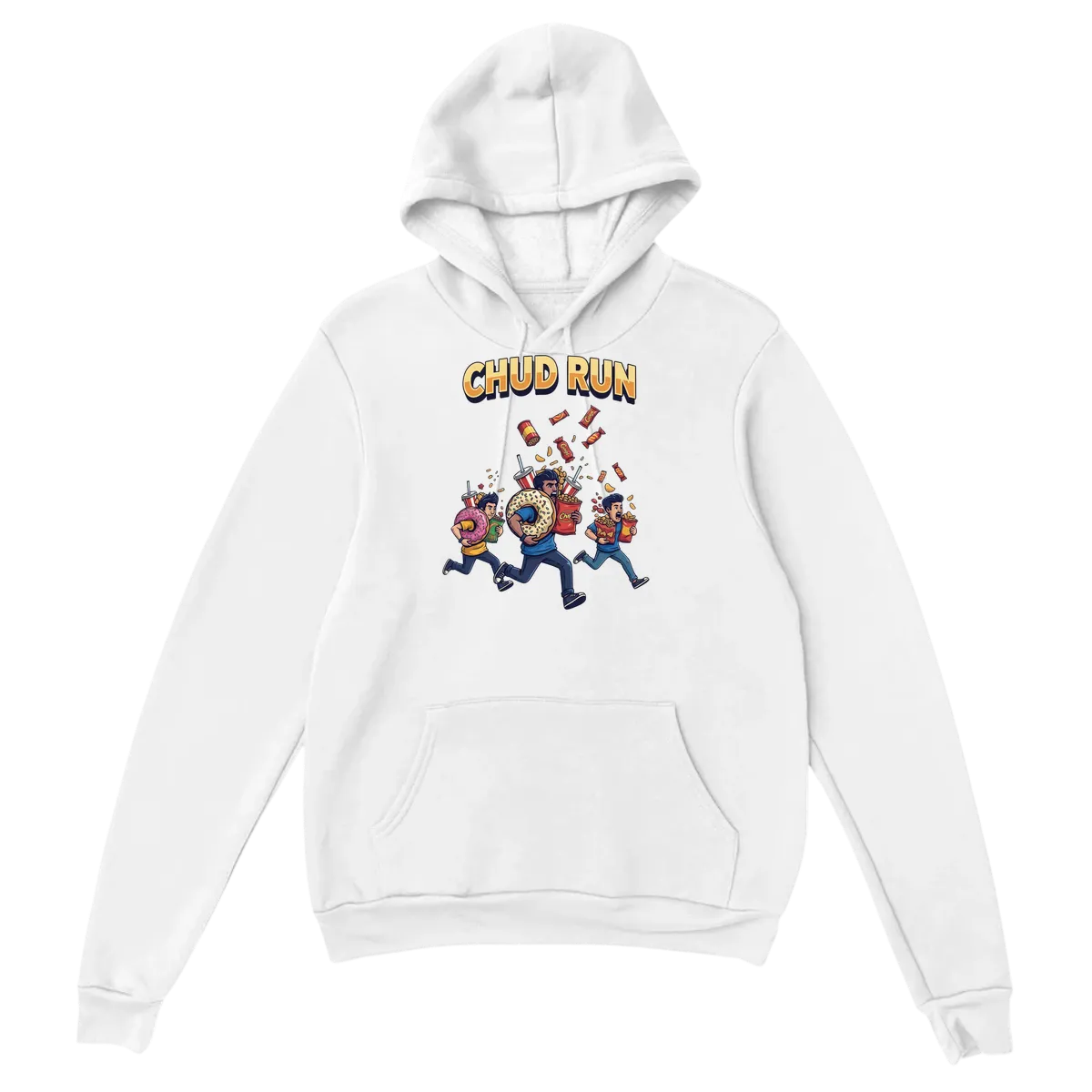 Chud Run Late Night Snack Hoodie - White Hoodies (ZeitZwag Streetwear)