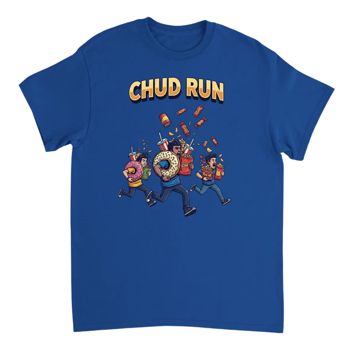 Chud Run Meme T-Shirt: Epic Snack Quest White T-Shirts Photo 5