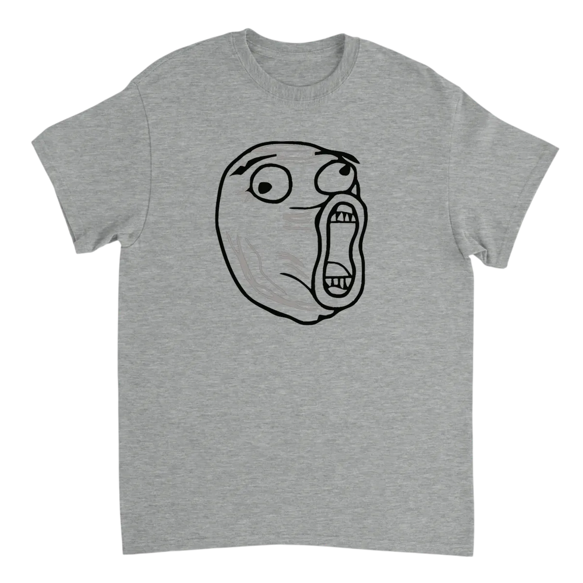 Classic LOL Guy Rage Face Meme Tee T-Shirts - Grey