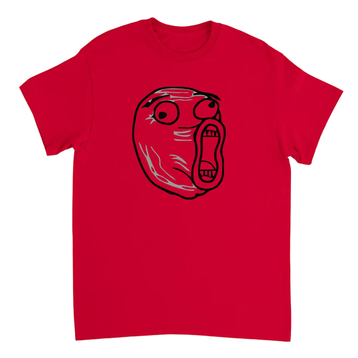 Classic LOL Guy Rage Face Meme Tee T-Shirts - Red