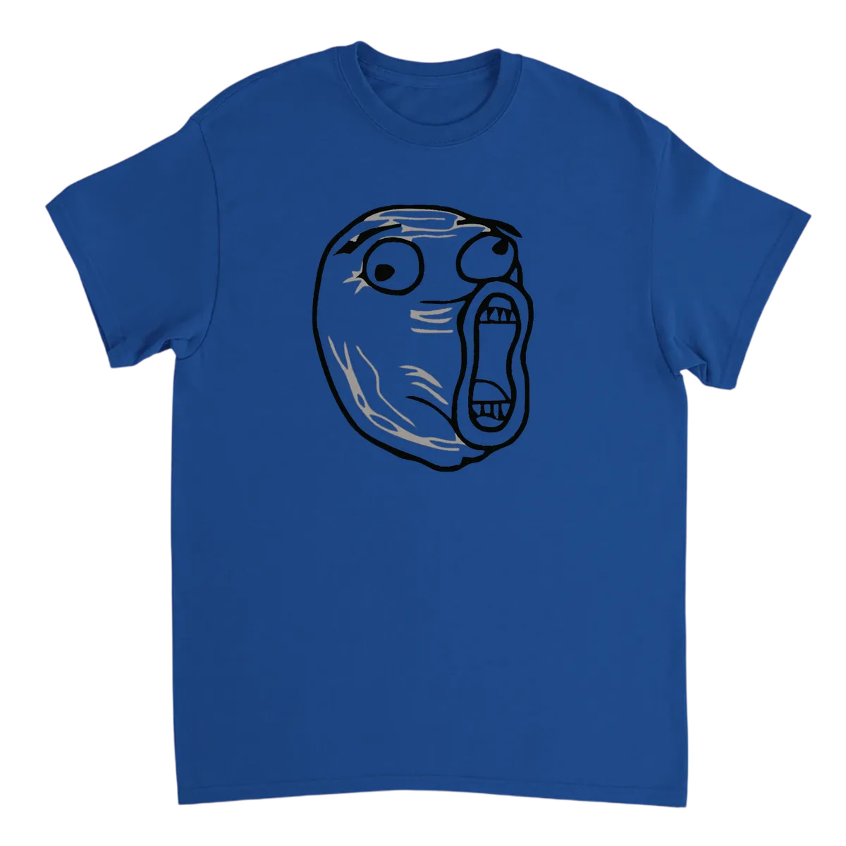 Classic LOL Guy Rage Face Meme Tee T-Shirts - Royal