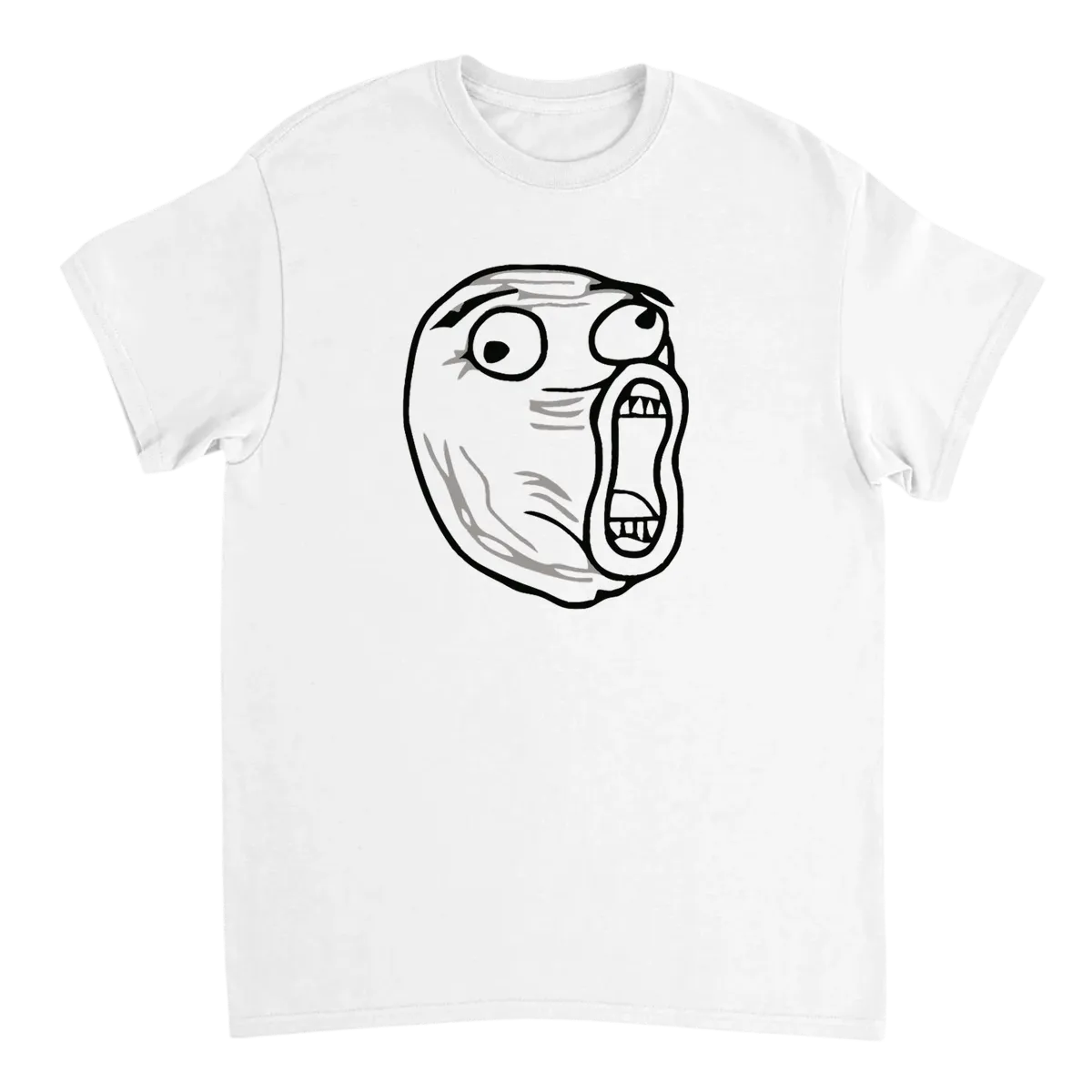 Classic LOL Guy Rage Face Meme Tee Red T-Shirts Photo 5