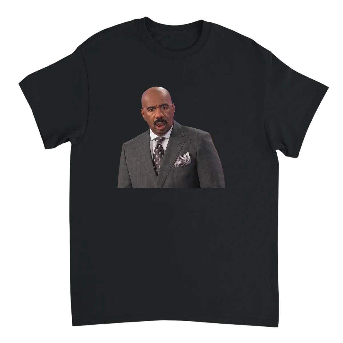 Confused Steve Harvey Meme T-Shirt Black T-Shirts Photo 2