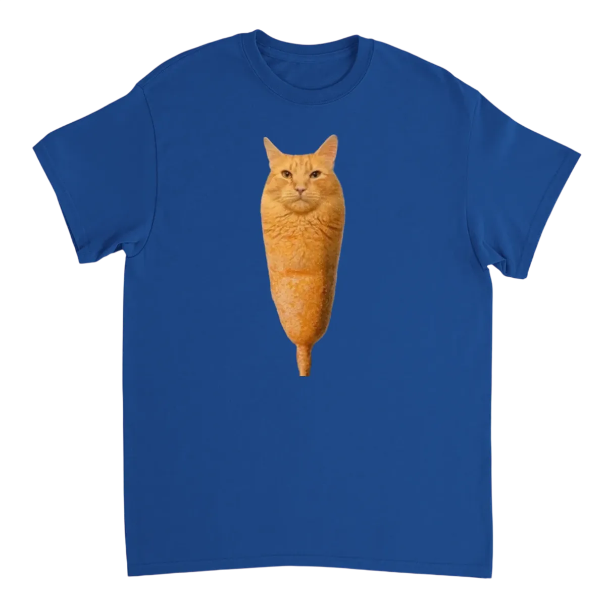 Corn Dog Cat Brainrot Meme Tee T-Shirts - Royal