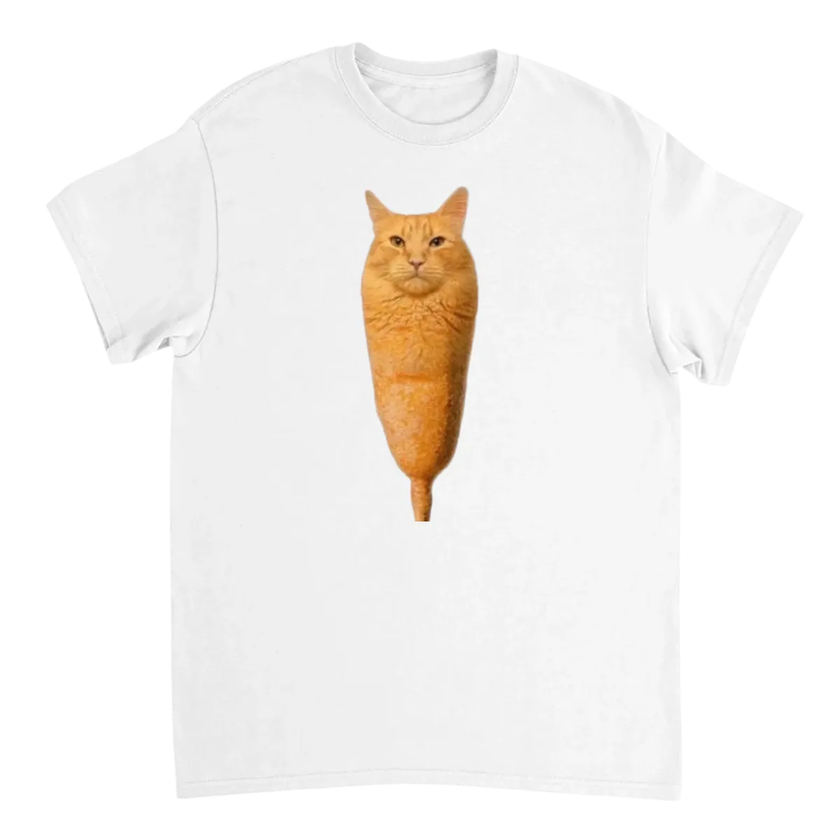 Corn Dog Cat Brainrot Meme Tee White T-Shirts Photo 2