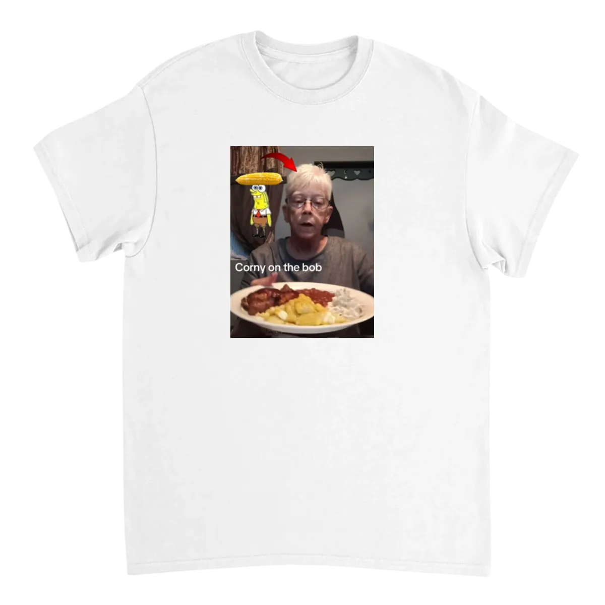 Corny On The Bob Tee - Patty Miller Meme T-Shirts - White