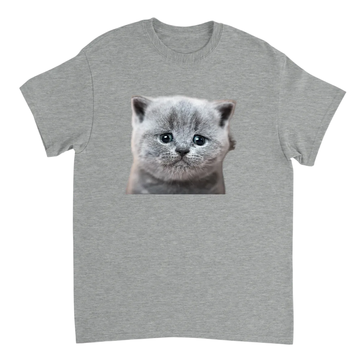 Crying Cat Meme Tee | Big Mood Energy Black T-Shirts Photo 2