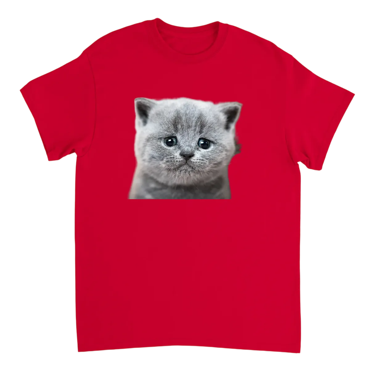 Crying Cat Meme Tee | Big Mood Energy Black T-Shirts Photo 3