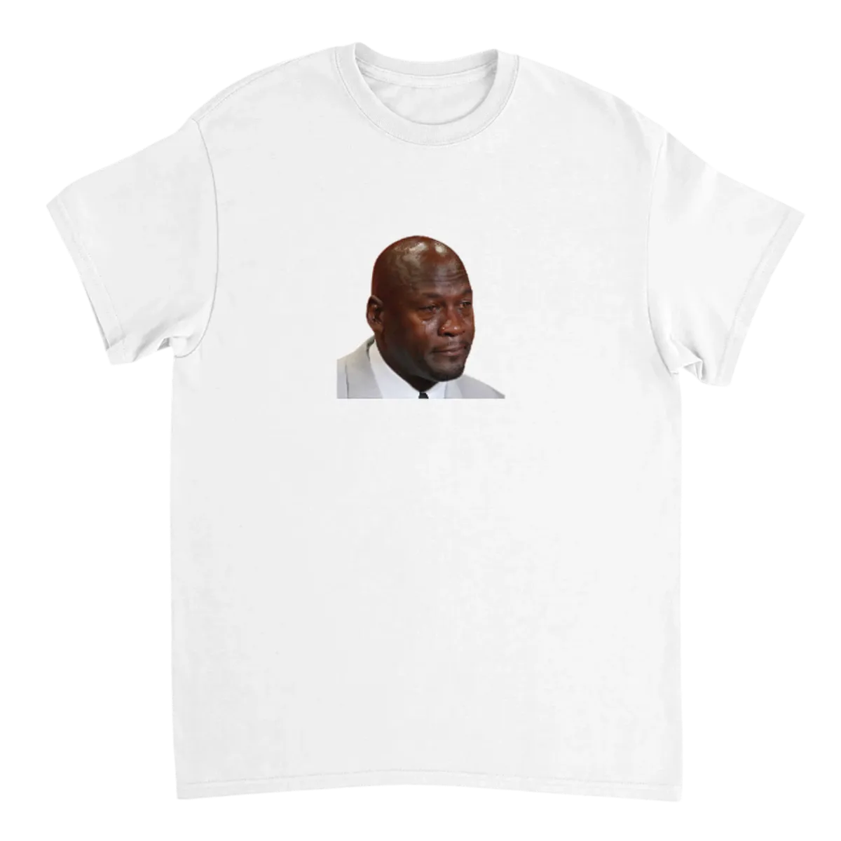 Crying Michael Jordan T-Shirt White T-Shirts Photo 2