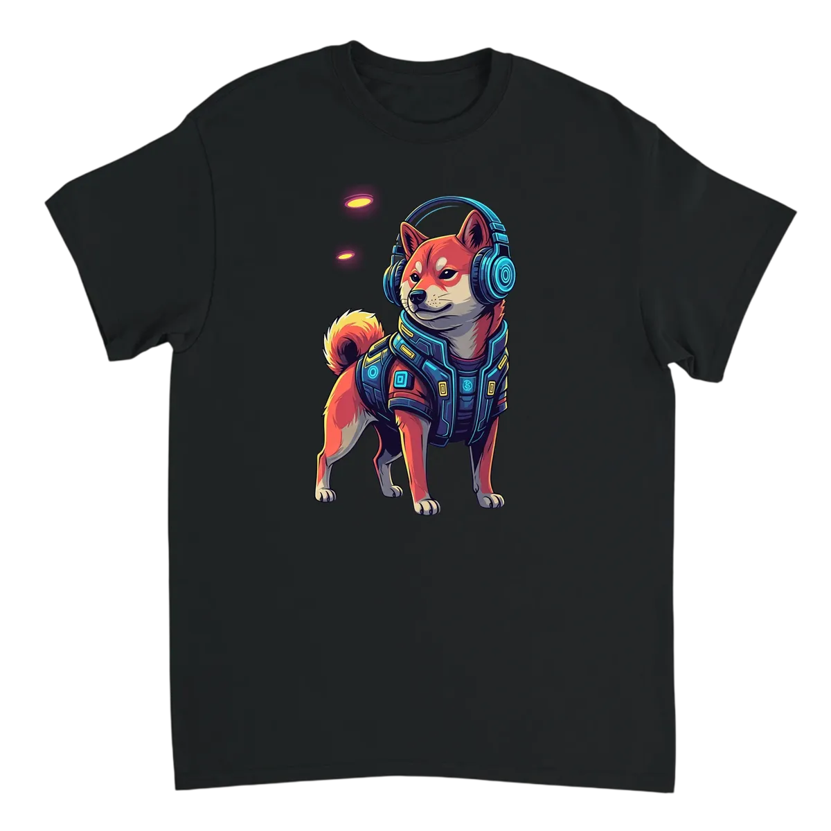 Cyber-Shiba Swag (T-Shirt) White T-Shirts Photo 3