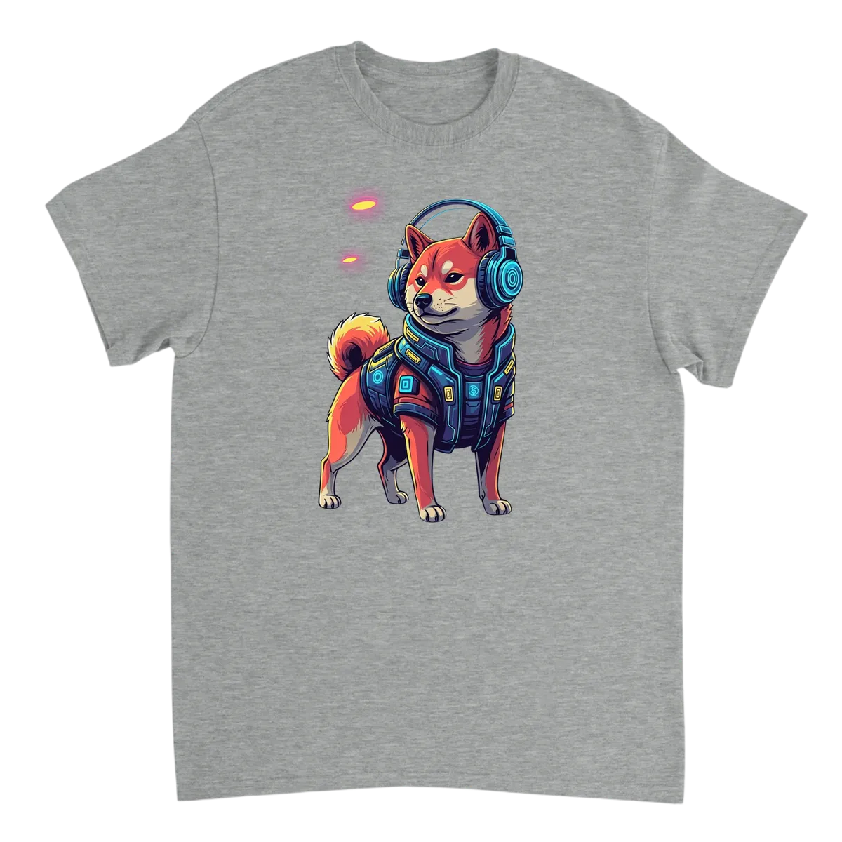 Cyber-Shiba Swag (T-Shirt) White T-Shirts Photo 4